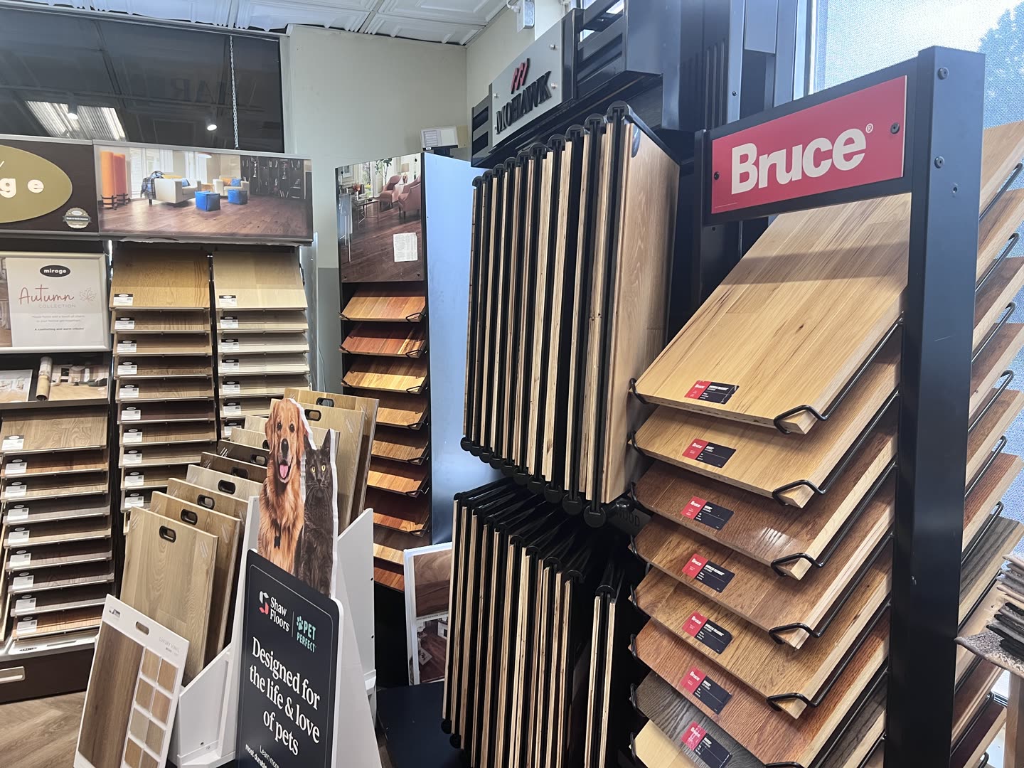 Bruce hardwood flooring display at the Royalty Carpet & Flooring showroom in Wappingers Falls