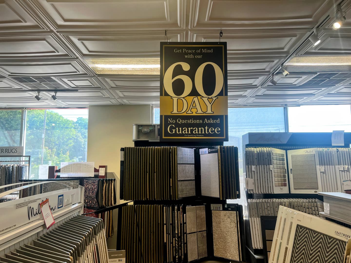 Luxury vinyl plank flooring displays in the Royalty Carpet & Flooring showroom in Wappingers Falls